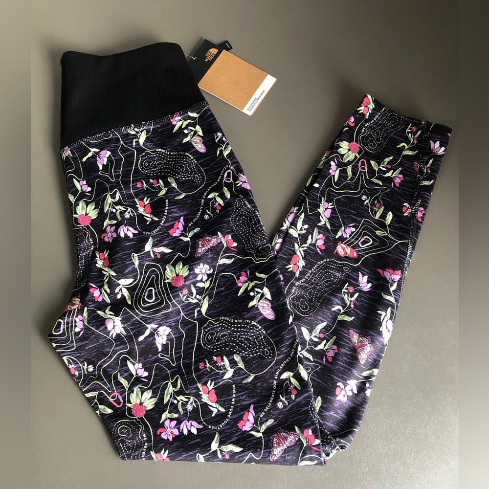 North Face International Women's Day Floral Leggings Size Large NWT